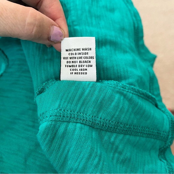 Habitat Turquoise Cotton Slub Oversized Tunic Top with Pockets Women’s Size M - Picture 11 of 11